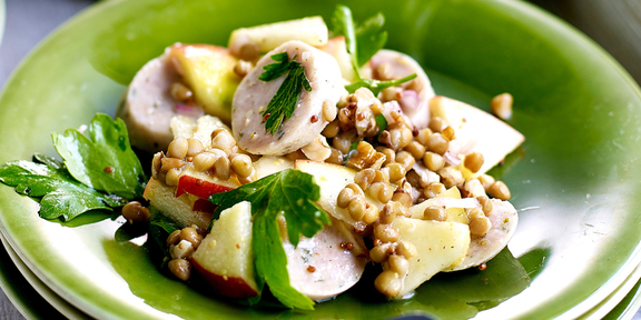 Salade De Lentilles Au Boudin Blanc Pommes Et Noix