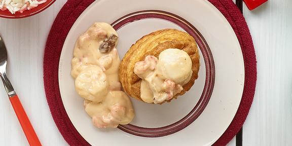 Vol Au Vent Aux Crevettes Grises St Jacques Et Pleurotes