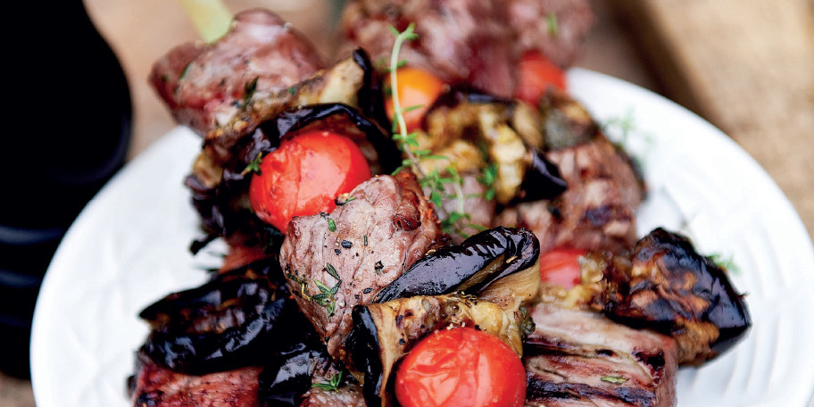 Brochettes De Boeuf Aux Aubergines